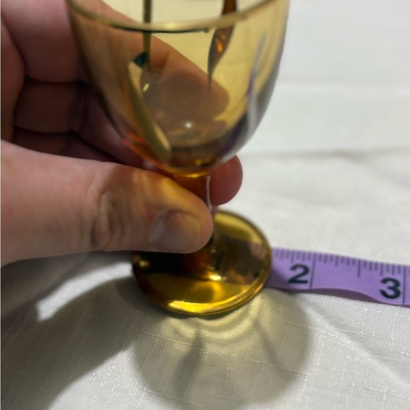 Vintage Amber Glass Decanter Set with Glasses - Picture 10 of 13